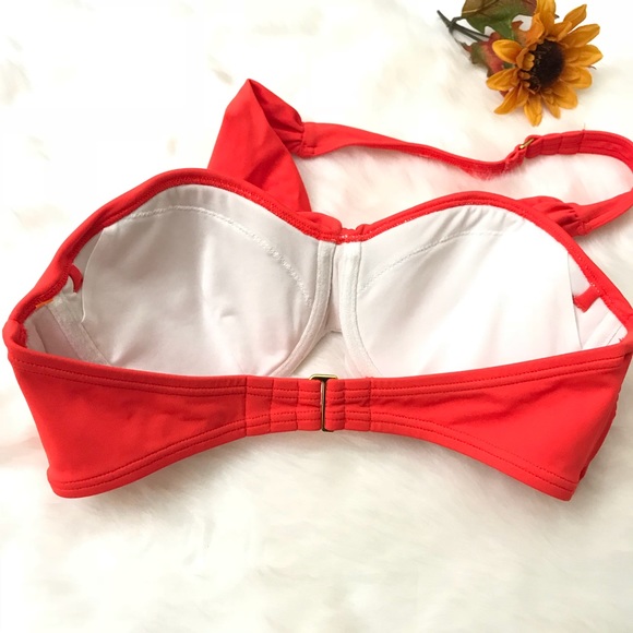 Victoria Secret Bandeau Top Red Bikini Halter Swim - Picture 4 of 8